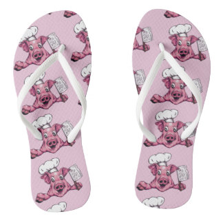 Tongs Cochon Le Maniac Hamicidal Drôle d'Art Original