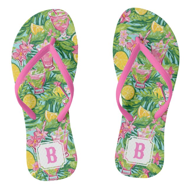 Tongs Cocktail Preppy Lemon | Monogramme (Semelle)