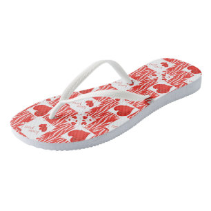 Tongs Coeurs rouges, amour.