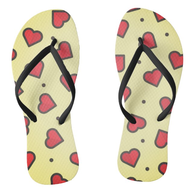 Tongs Coeurs rouges éparpillés Été Sandal Feuilles (Semelle)