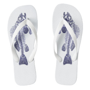 Tongs Concepteur bleu d'os de poissons
