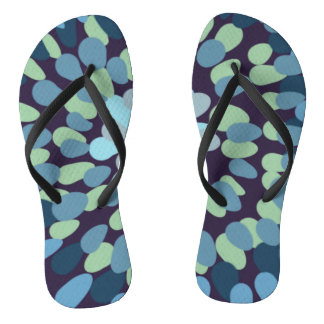Tongs Conception abstraite en vert muet et gris