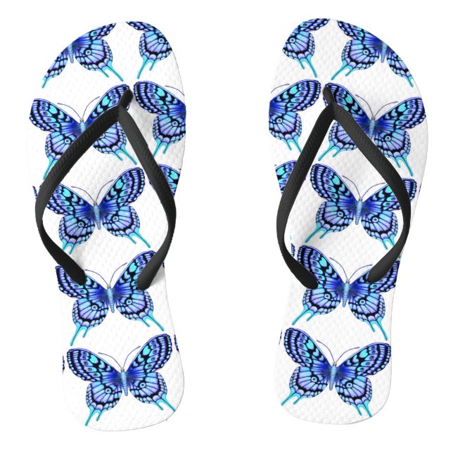 Tongs conception de papillons bleus (Semelle)