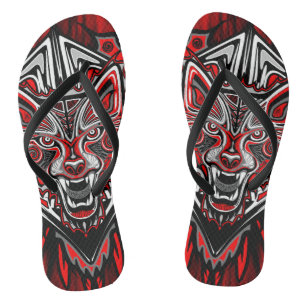 Tongs Conception de totem tribal Haida Loup