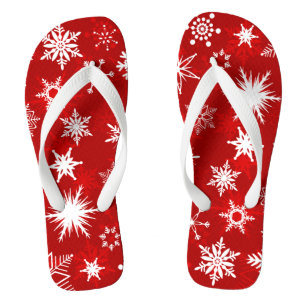 Tongs Conception rouge et blanche de Noël d'été de