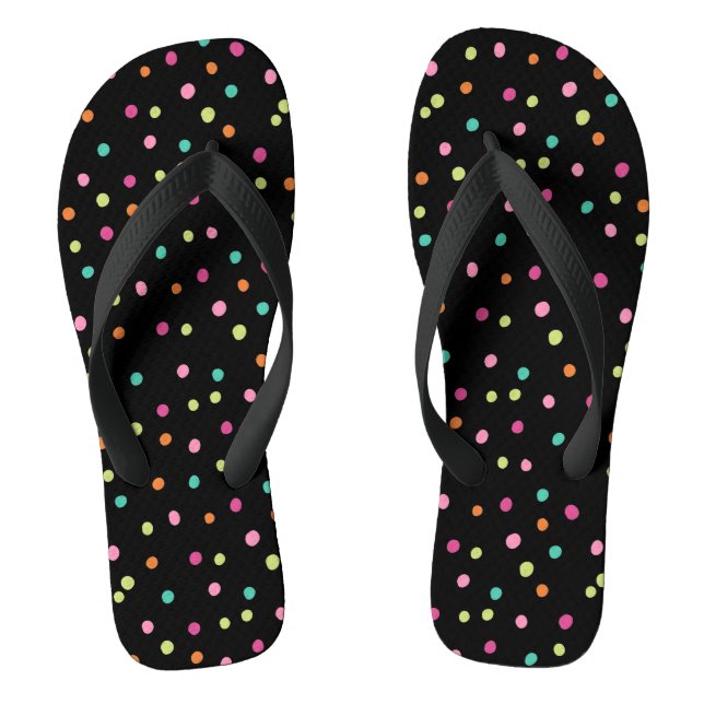 Tongs Confetti coloré saupoudrer pois de pois pop arc-en (Semelle)