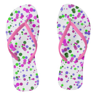 Tongs Confettis à pois roses