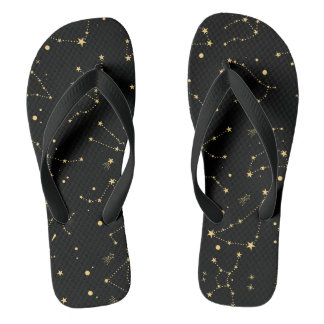 Tongs Constellations du zodiaque noir et or