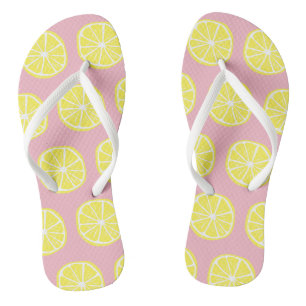 Tongs Cool Citrus jaune clair Citrus Motif en tranche de