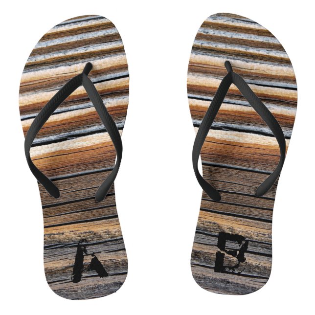 Tongs Cool monogramme Motif de grains de bois (Semelle)