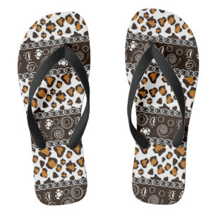 Tongs Copie africaine avec le motif de peau de guépard