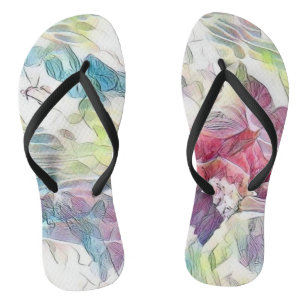 Tongs Coquillage rose dans la peinture d'aquarelle de me