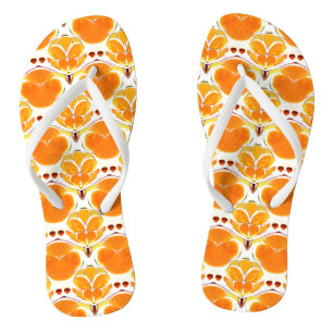 Tongs Coral Orange et crème Motif Batik