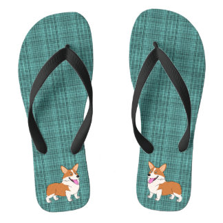Tongs Corgis riants