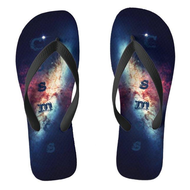 Tongs Cosmos d'espace Nebula Galaxy bleu (Semelle)