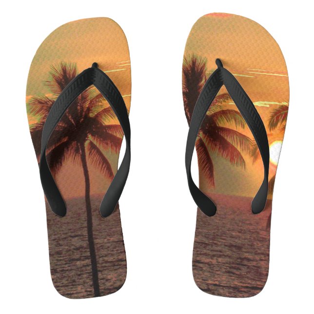 Tongs Coucher de soleil de PixDezines sur la plage de Ma (Semelle)