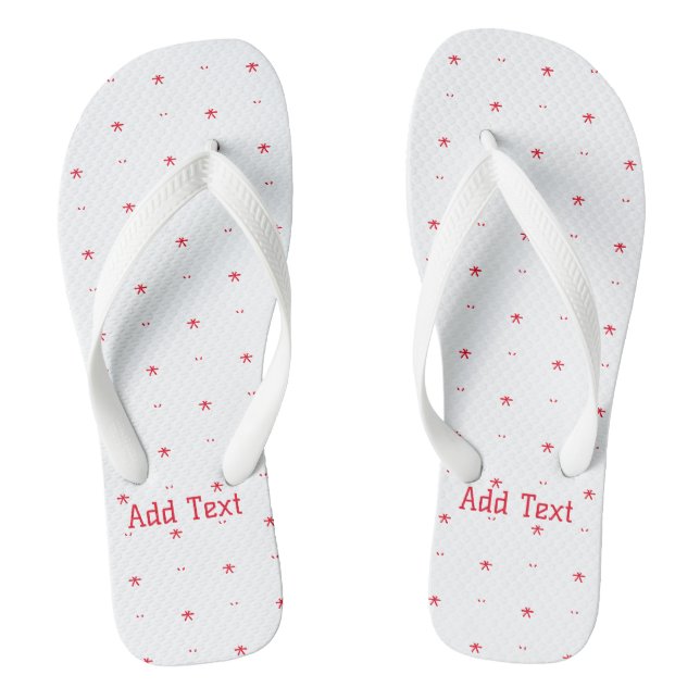 Tongs Couleur rouge avec ajouter du texte imprimé de bel (Semelle)