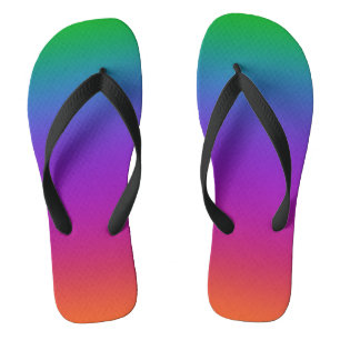 Tongs Couleurs Arc-en-ciel brillantes Flip Flops