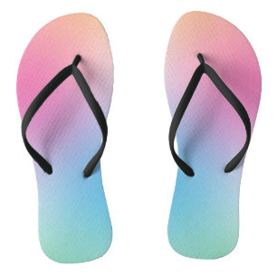 Tongs Couleurs Arc-en-ciel élégantes Rose Rouge Jaune