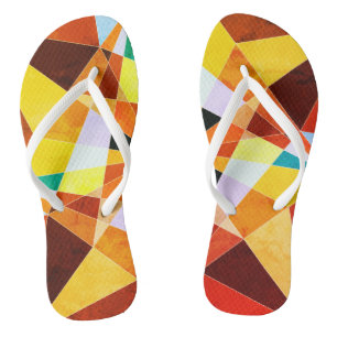 Tongs Couleurs chaudes Cool formes géométriques angulair