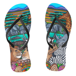 Tongs Couleurs de l'Afrique Personnalisé Adulte, Sangles