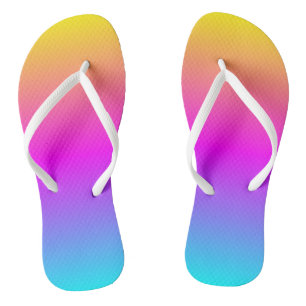 Tongs Couleurs douces et gaies bleu rose jaune