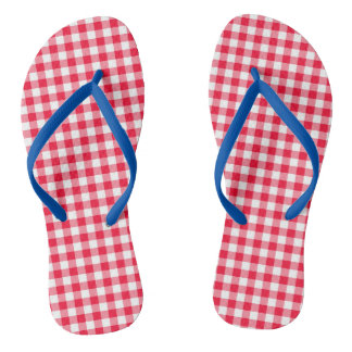 Tongs Coups En vichy rouges mignons pour femmes