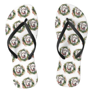 Tongs Couronne de Noël dalmate Chien de fête
