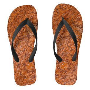 Tongs Cowboy Rustique pays occidental à outils en cuir i
