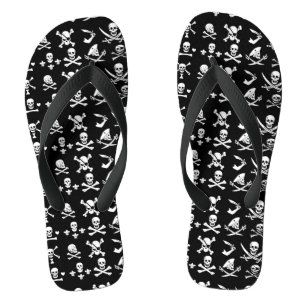 TONGS CRÂNE NOIR DE BANNIÈRES DE PIRATE, OS CROISÉS,