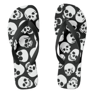 Tongs Crânes dans le motif noir d'arrière - plan