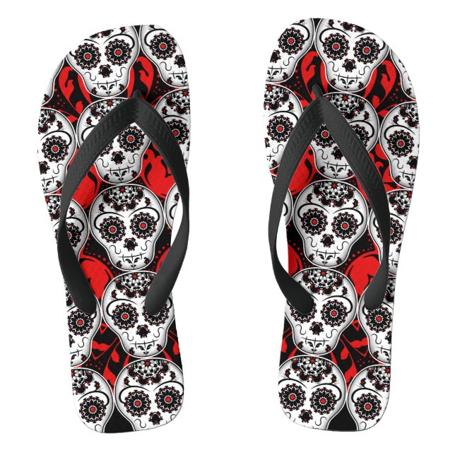 Tongs Crânes de sucre Jour des morts motif super mignon (Semelle)