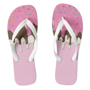 Tongs Crème glacée rosée gelée gouttes gouttes