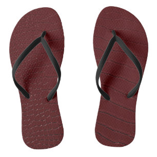 Tongs Crocodile Rouge Peau à imprimer Vernis