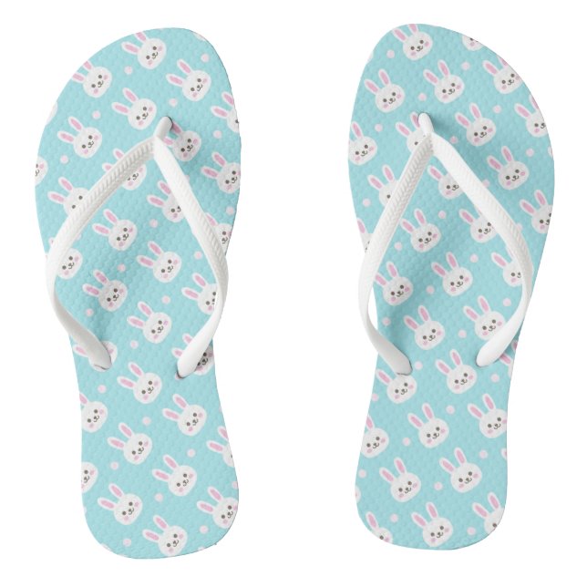 Tongs Cuisine blanche Bunnies Motif Pâques| Retourner le (Semelle)