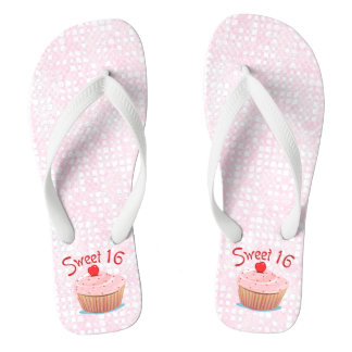 Tongs Cupcake rose sucré 16 16e anniversaire