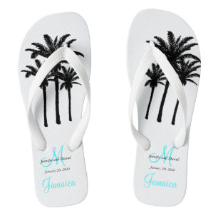 Tongs Custom Beach Jamaïque Mariage Flip Flops