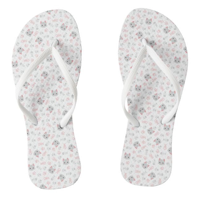 Tongs Cute chat et os de poisson (Semelle)