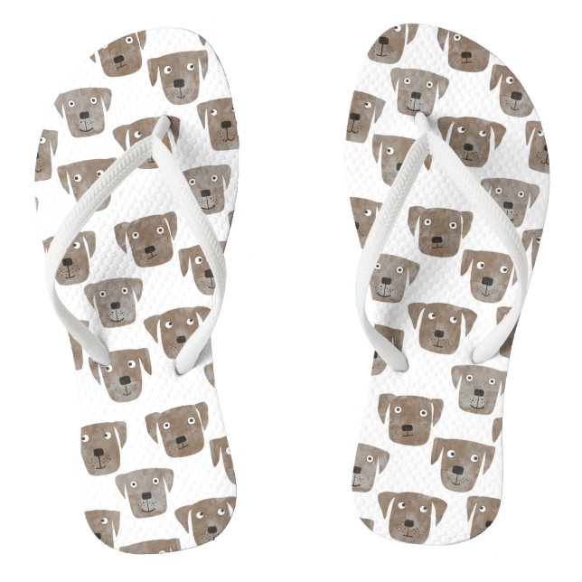 Tongs Cute Chocolat Labrador Retriever Chien Motif (Semelle)