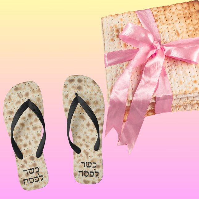 Tongs Cute Funny Matzah Hébreu Kosher pour la Pâque (Créateur téléchargé)