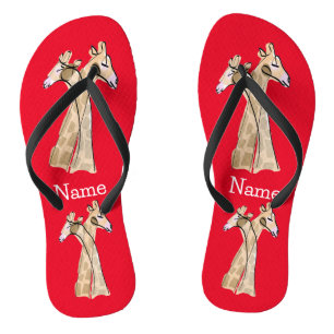 Tongs Cute Giraffe Couple Thunder_Cove