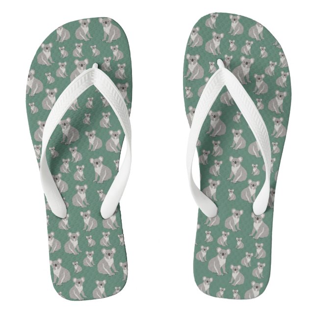 Tongs Cute Koala Eucalyptus Motif vert (Semelle)