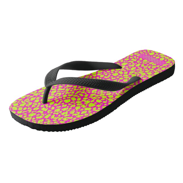 Tongs Cute Neon Hot rose Sandales Abstraites (Incliné)