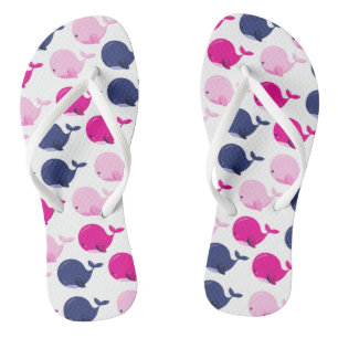 Tongs Cute Whales, Pattern of Whales, Sea Animals
