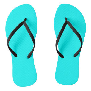 Tongs Cyan de couleur solide