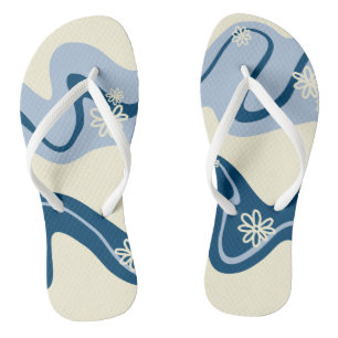 Tongs Daisy Groove - Bleu foncé, Bleu clair et crème