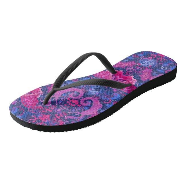Tongs Damas de dragon bisexuel - Drapeau de la Bi Pride (Incliné)