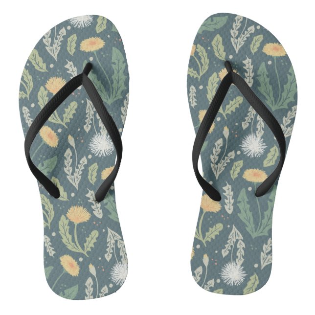 Tongs Dandelion Floral Weed Motif (Semelle)