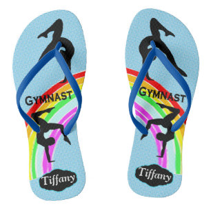 TONGS DE BELLES CHUTES DE GYMNASTICS PERSONNALISÉES BLEU