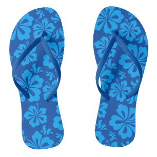 tongs de fleur bleu hawaïen